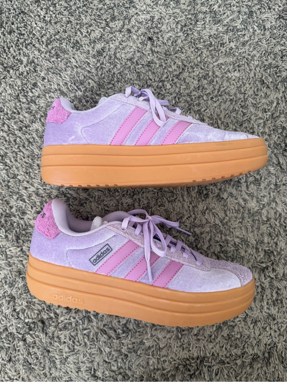 Adidas VL Court Bold Lilac Platform Sneakers with Gum Sole